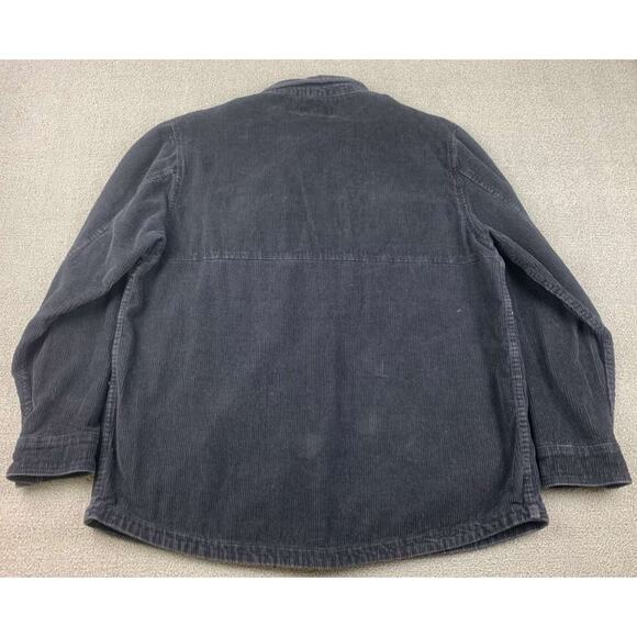 Y2K No Boundaries Corduroy Shirt Men L Black Long Sleeve Snap Dual Chest Pockets - Picture 2 of 8